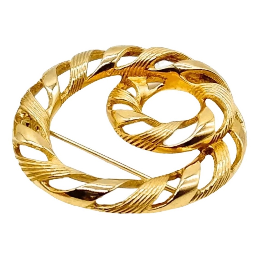 Christian Dior Goldtone Love Knot Brooch Pin Plated Signed